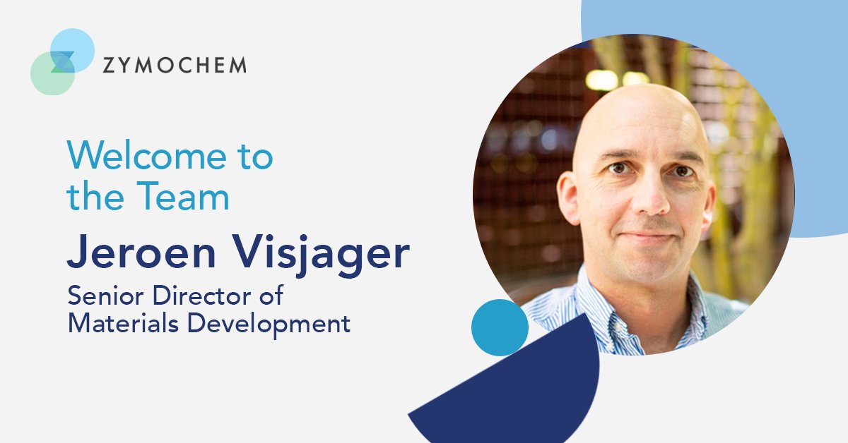 ZymoChem continues to expand!  

Today, we introduce Jeroen Visjager, Sr. Dir. of Material Development.

Jeroen is bringing our bio-derived materials to industrial scale, emphasizing their sustainability, performance, &amp; market advantages.

Join Jeroen at zymochem.com/careers