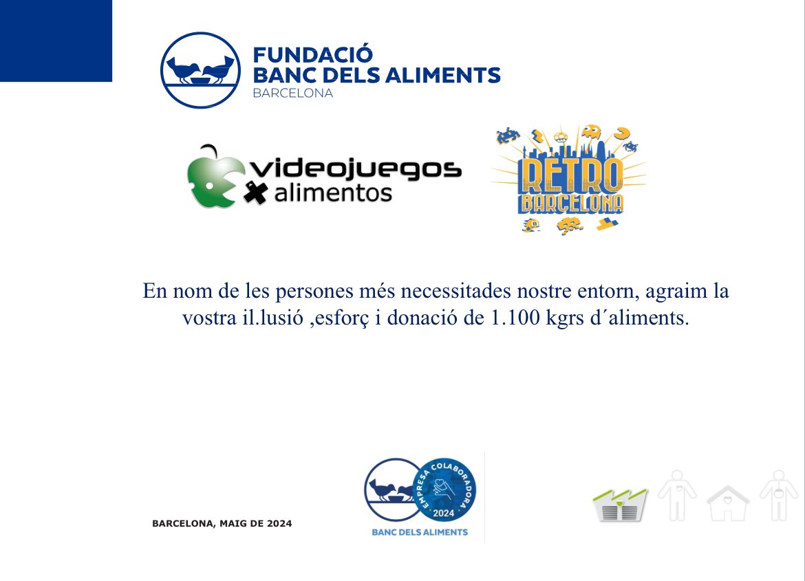 vxalimentos's tweet photo. Ya tenemos el certificado de los kilos conseguidos en @RetroBarcelona gracias a todos 👏🏻👏🏻❤️❤️ #retrobarcelona #solidariovxa #videojuegos https://t.co/xmgis2qSuZ