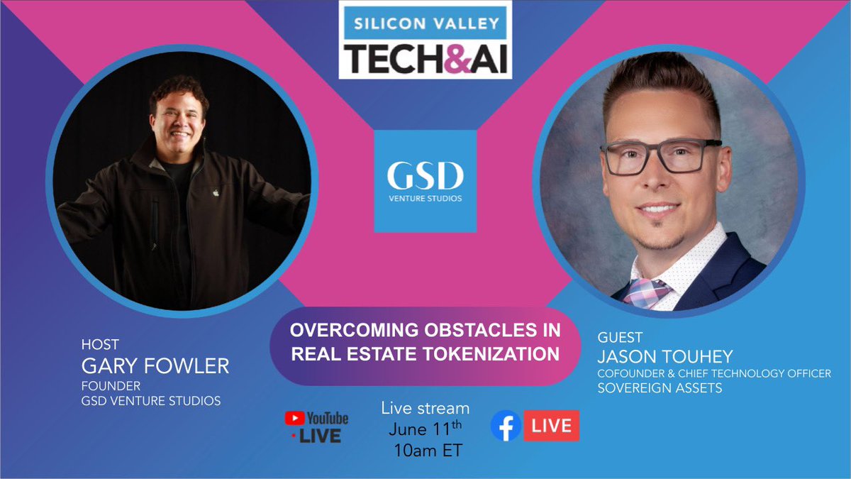Tune in live on June 11th at 10am for an exclusive discussion with <a href="/JasonTouhey/">Jason Touhey</a> about Sovereign Assets on <a href="/GaryFowlerGSD/">Gary Fowler</a>'s show! The event will be streamed live on the GSD Venture Studio Page &amp; available on Facebook, LinkedIn &amp; YouTube. Don't miss out! youtube.com/watch?v=C0NSx9…
