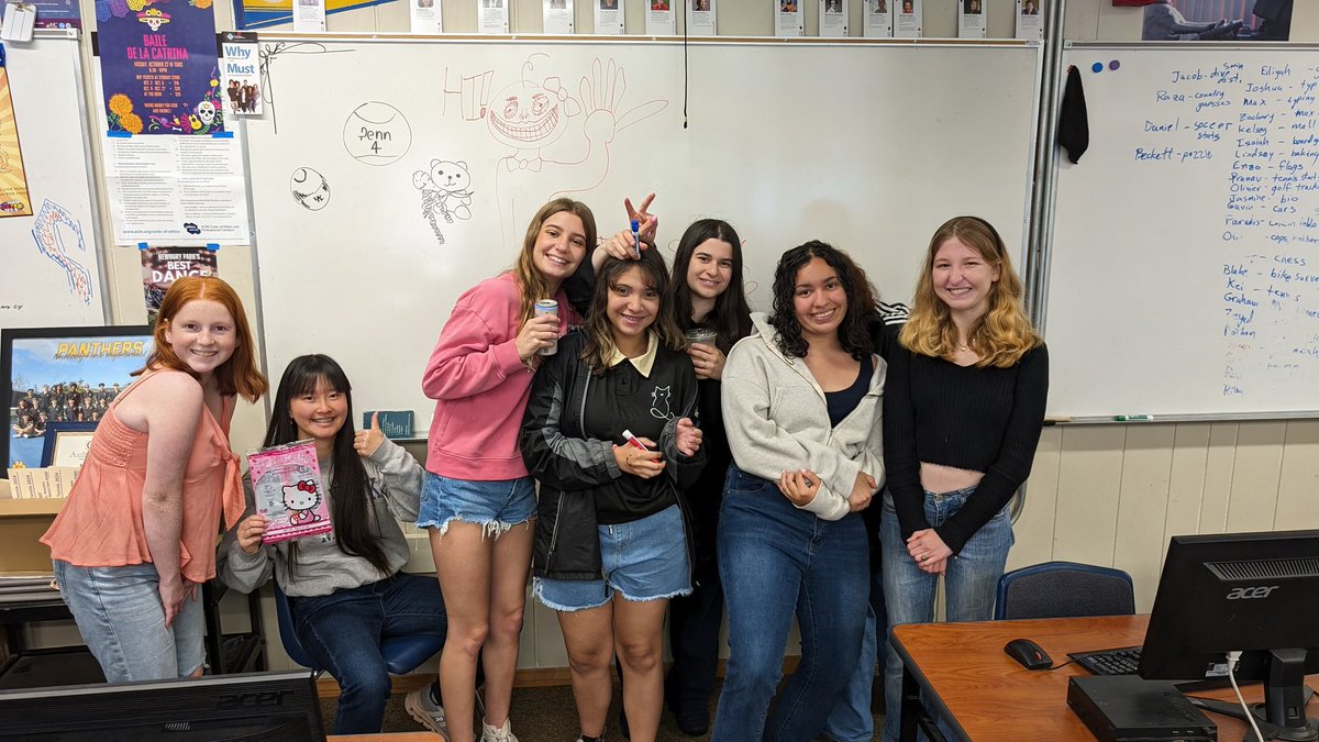 kickrg's tweet image. The last week of the school year starts with my unofficial morning art crew. #PantherPrideNPHS #Art #ComputationalTools #Creativity