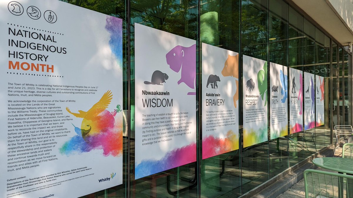 To celebrate National Indigenous History Month, visit Celebration Square at the <a href="/whitbylibrary/">Whitby Public Library</a> for our display highlighting the wisdom of the 7 Grandfather Teachings.🧡 
 
Learn more &amp; celebrate ➡️ whitby.ca/en/play/nation…