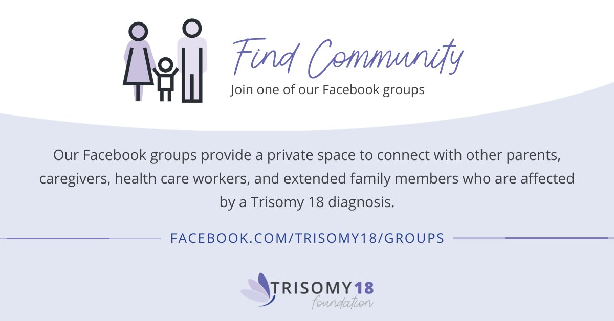 Trisomy 18 also affects the extended family members and the healthcare professionals who help care for them. We offer a private group for family members and healthcare professionals to learn how to support parents. facebook.com/groups/trisomy…
