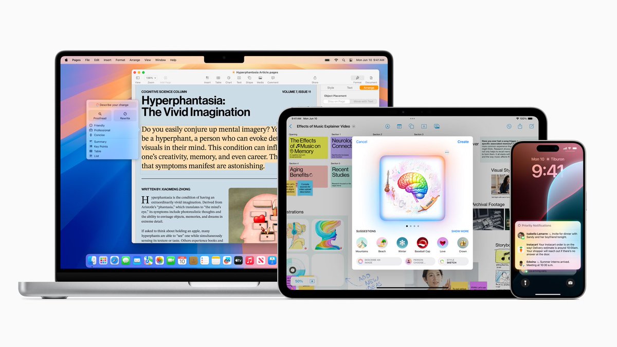 davidromen's tweet photo. Aunque Microsoft ha liderado el camino en la IA con Copilot, Apple demuestra una vez más su enfoque de "llegar más tarde, pero mejor". Este primer paso de Apple Intelligence marca el comienzo de una evolución que seguramente redefinirá el futuro de la tecnología.

10/10 https://t.co/ecjZu0e17B