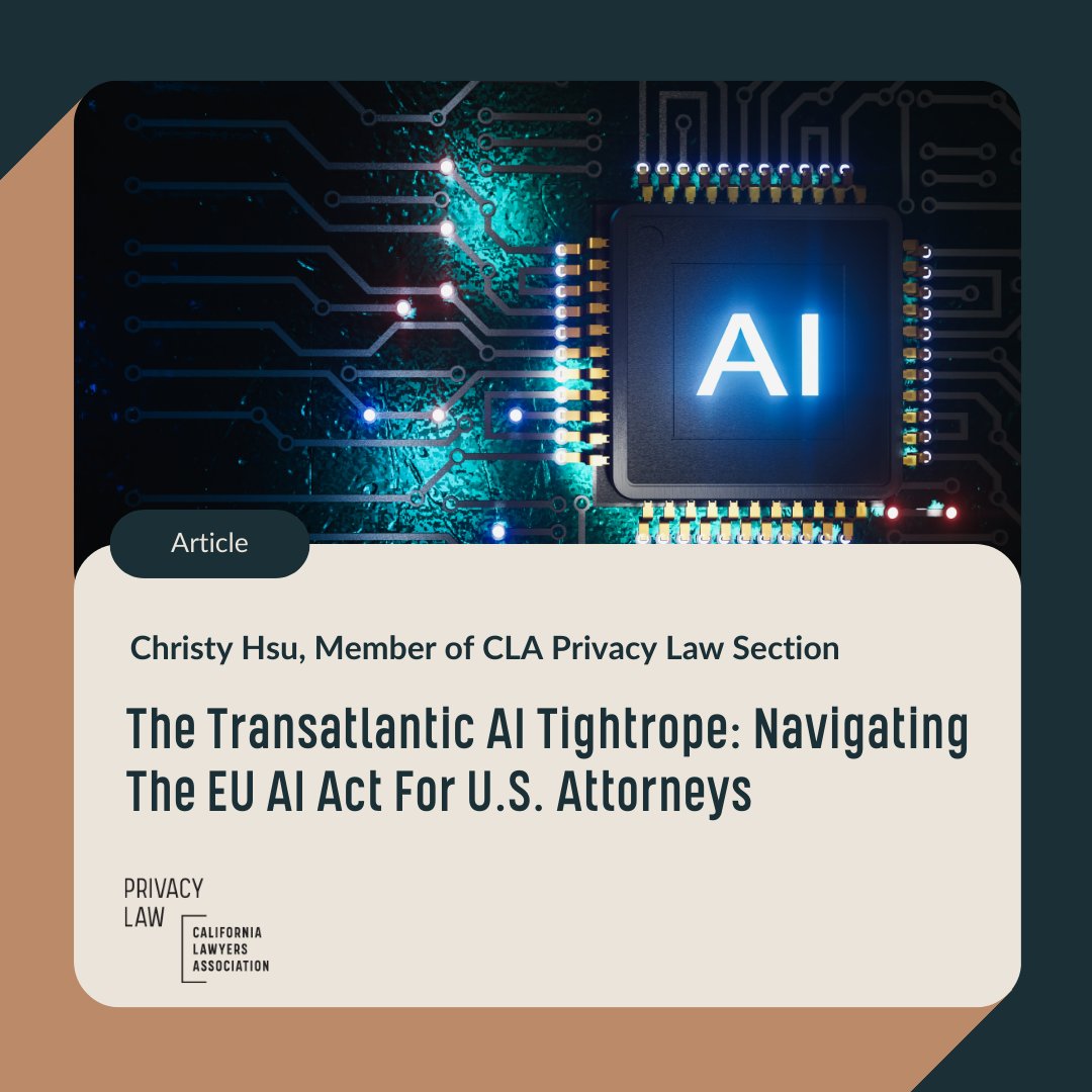 🌐 Navigating the EU AI Act: Expert insights from Mark Webber shedding light on compliance strategies for U.S. attorneys. Explore the strategic advantages and stay ahead in the evolving #AI regulatory landscape.
calawyers.org/privacy-law/th…