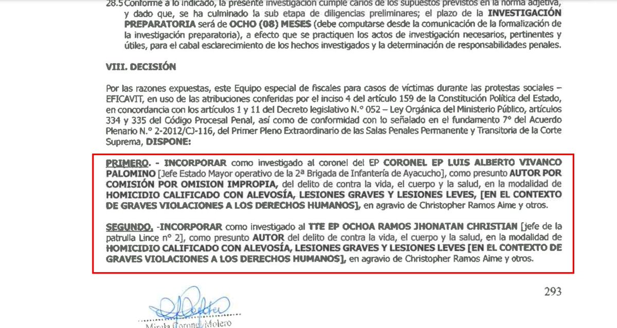 whuacasi's tweet photo. #CrisisPolítica | Fiscalía dispone formalización e investigación contra 36 personas, por crímenes de diciembre del 2022 en Ayacucho.

Incorporan como investigados a:

Cnel. EP Luis Vivanco Palomino
Tte. EP Jhonatan Ochoa Ramos
Tco. EP José Córdova García
Tco EP Mario Javier A. https://t.co/F41Z9AwwrS