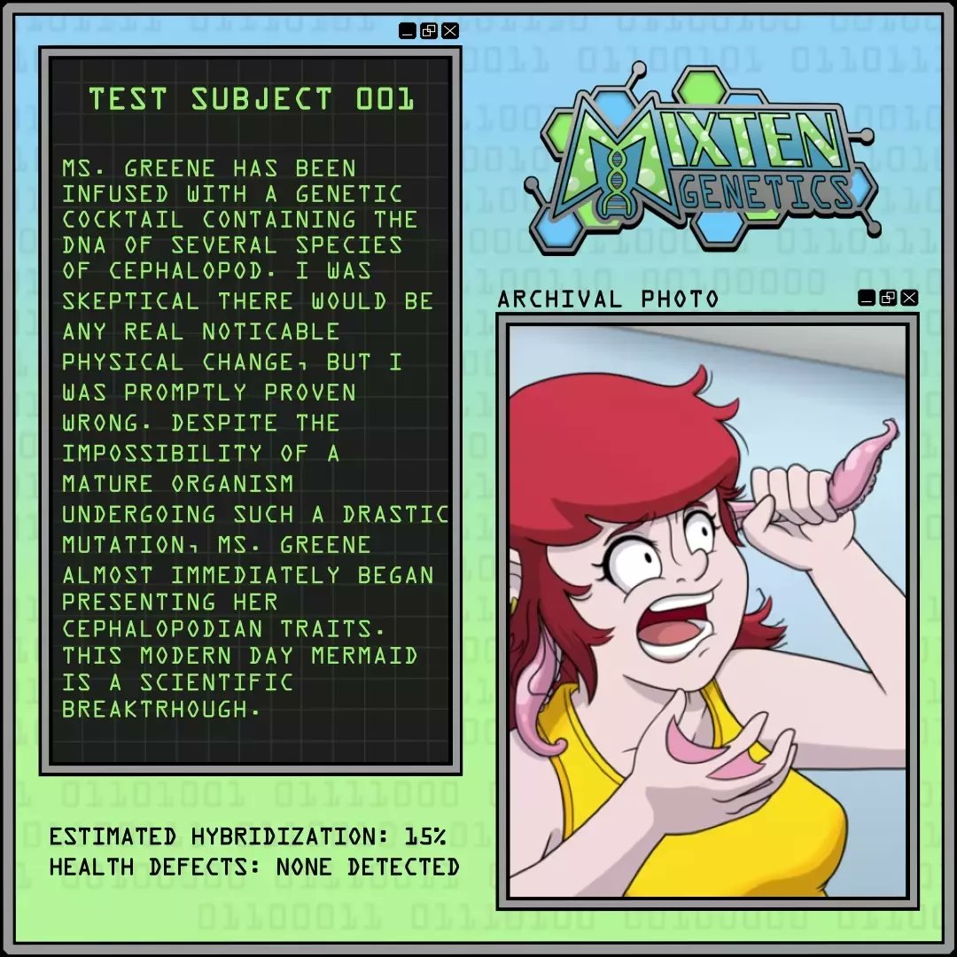 FossilJockMatt's tweet photo. I noticed some typos in Mixten's notes and let him know.
He wasn't happy to find out I'd hacked into his network.
Oops.
#mixtengenetics #originalcharacter #webcomic https://t.co/HVR7FPYOmD