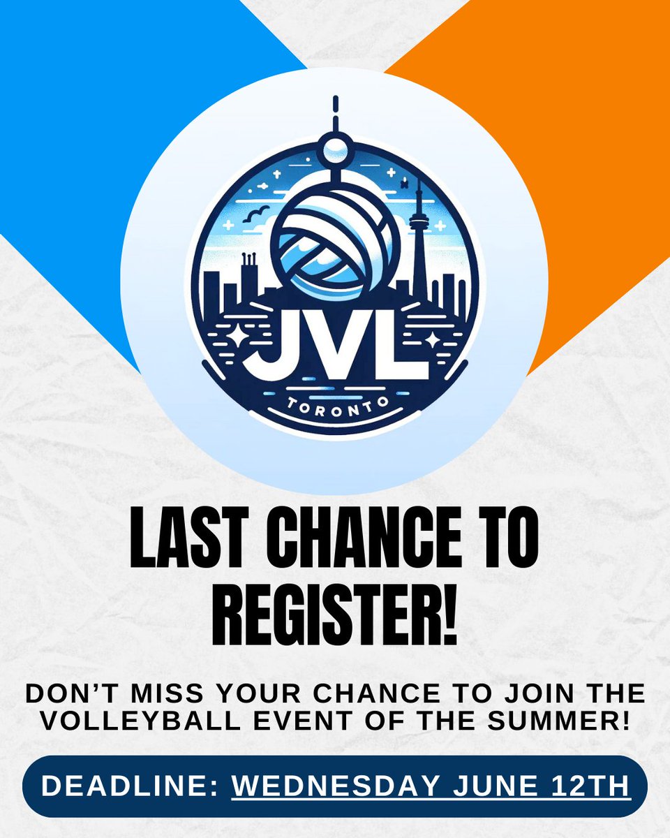AppJavelin's tweet photo. Registration for the JVL ends this Wednesday! This 10-week tiered league is shaping up to be the best volleyball event of the summer! 

Be sure to secure your spot while you still can on the #JavelinApp 😎 https://t.co/2xukGCgxR2