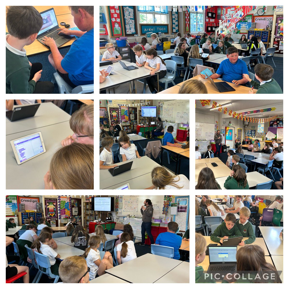 yggcwmnedd's tweet image. Diolch Dan @Technocamps am weithdy gwych heddi. A brilliant workshop creating AI today. Plant wrth eu bodd #codio