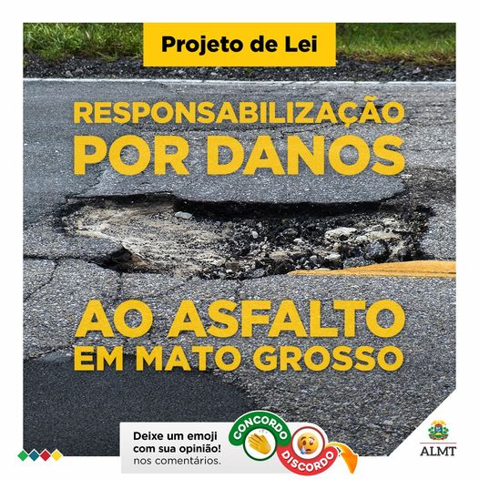 assembleiamt's tweet image. O projeto de lei nº 1041/2024 propõe medidas rigorosas para qualquer ação ou omissão que danifique o asfaltamento das vias públicas, exceto nos casos decorrentes de serviços públicos.
 🚗💨 #ALMT #ProjetoDeLei #Asfaltamento #QualidadeDasVias #Responsabilidade #MatoGrosso