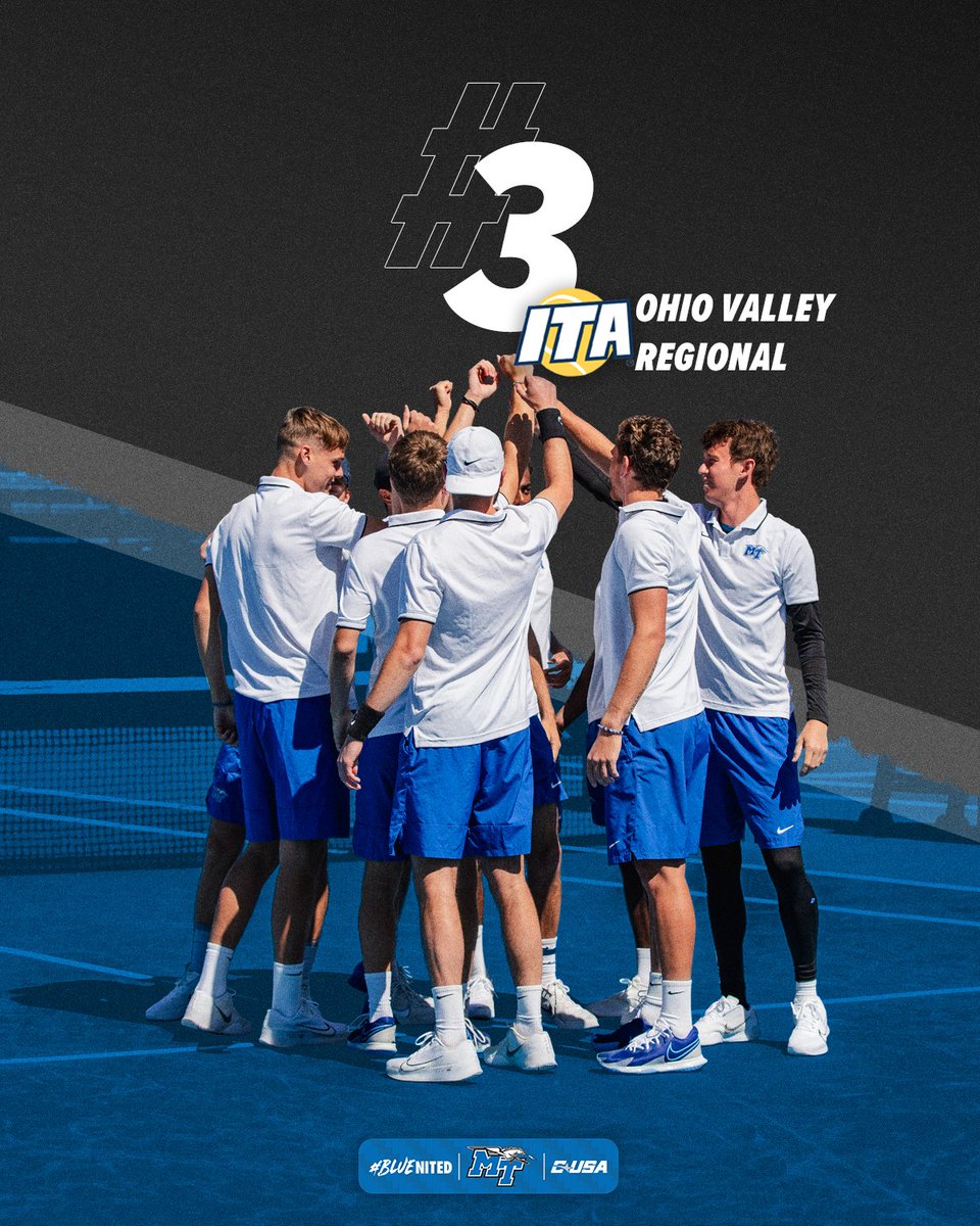 MT_MensTennis's tweet photo. Your #BlueRaiders are ranked #⃣3⃣ in the Ohio Valley Regional as well as #⃣6⃣ among Mid-Majors! 😤

#BLUEnited https://t.co/FTsT7pCAla