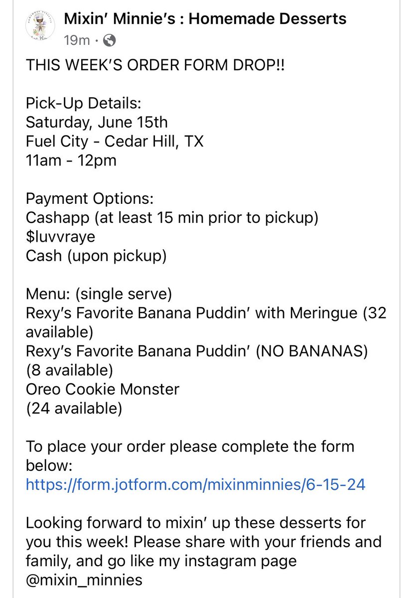 davis_lyndsie's tweet photo. Our daughter Audra is back in business this summer! Here is her menu/order form drop for this week and details below :) please support this #CHHS sophomore and culinary scholar! https://t.co/41DMl6tjfv @Mr_WDavis11 https://t.co/9KnEL3q0GA