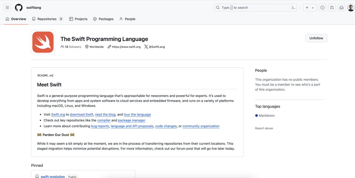 Follower #12 :) <a href="/SwiftLang/">Swift Language</a> 

Join here! github.com/swiftlang
