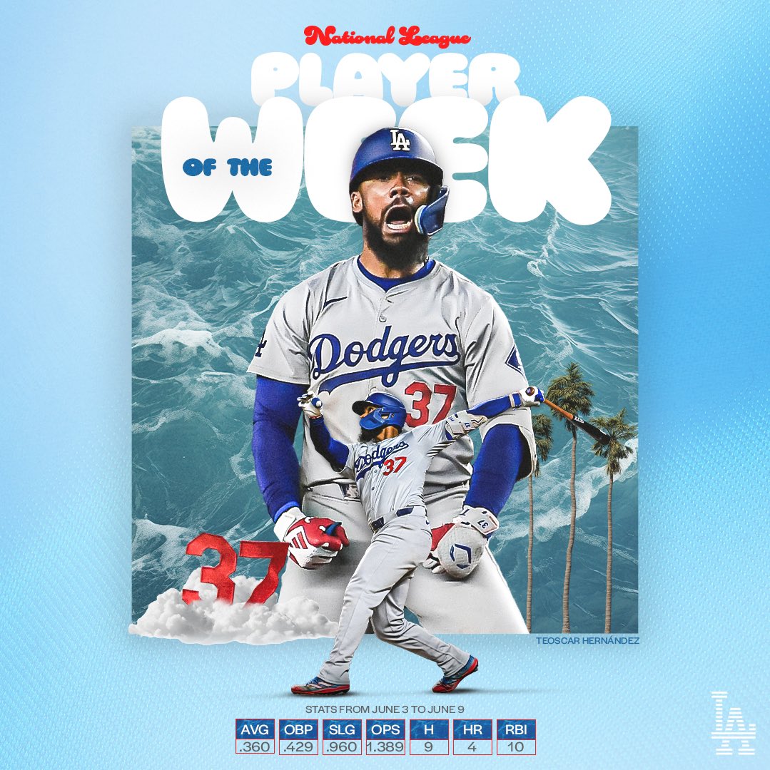 Can we get a Player of the Week, the Teoscar way?

Congratulations Teoscar on being named the National League Player of the Week!