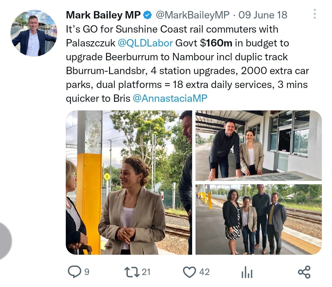 Jeffrey_Addison's tweet photo. Welcome to Tuesday 11th June, 2024.

The #Qldpol state budget gets handed down tonight.

I'm expecting the final $226.7 million for the Beerburrum to Beerwah rail (#B2N), so it can finally start - over 6 years since it was announced as GO by the govt.

9 June 2018 GO tweet. https://t.co/3L2uwFRrK0