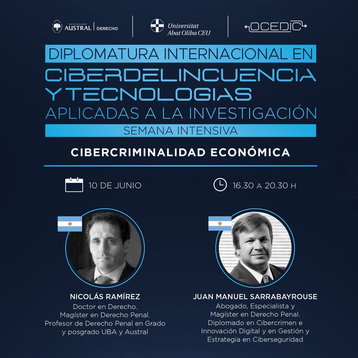 Hoy, en la semana intensiva de la Diplomatura de Ciberdelincuencia y Tecnologías Aplicadas a la Investigación del <a href="/ocedic/">OCEDIC</a> de la <a href="/AustralDerecho/">Austral Derecho</a>, empezamos con <a href="/NicoRamirez99/">Nico Ramirez</a> con el módulo de cibercriminalidad económica.