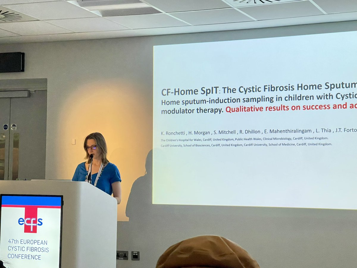 RonchettiKath's tweet photo. Thank you for @ecfs for giving me the opportunity to present the latest on CFHomeSpIT. 
Also proud of the rest of our @CAVUHB paeds CF MDT for showcasing their wonderful work 🏴󠁧󠁢󠁷󠁬󠁳󠁿 @Hannah_Morgs #ecfs2024 #CFSpIT @ECFSPhySIG. https://t.co/NyFGvORhpC