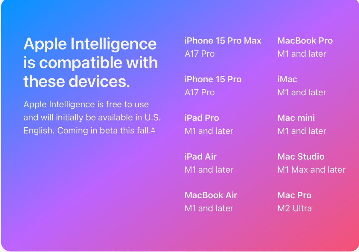 heyelier's tweet photo. So no Apple Intelligence for IPad mini RIP. #apple https://t.co/RPDj0pSL3b