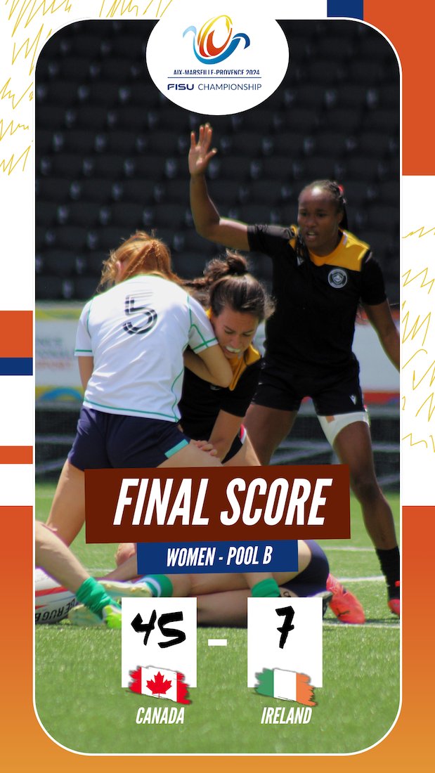 RUGBY À SEPT : Une entrée en matière convaincante pour les filles de <a href="/USPORTS_Rugby/">U SPORTS Rugby</a> aux Championnats du monde universitaires de rugby à sept de la <a href="/FISU/">FISU</a>  lundi à Aix-en-Province 🇫🇷

<a href="/RugbyCanada/">Rugby Canada</a> <a href="/USPORTSIntl/">U SPORTS Team Canada</a>
