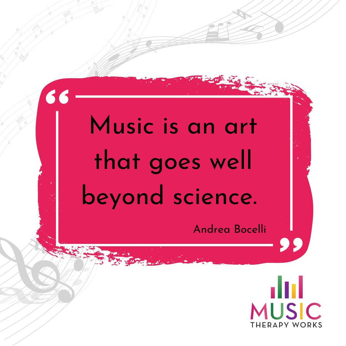 🎶 "Music is an art that goes well beyond science." — Andrea Bocelli 🎶

#MusicTherapy #HealingWithMusic #TransformingLives #ArtBeyondScience
