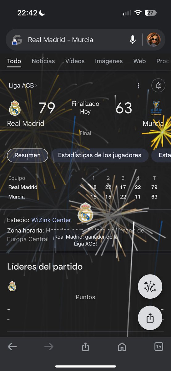 TemisNaara's tweet photo. @ACBCOM @RMBaloncesto @UCAMMurcia Según Google Madrid ya ha ganado la liga acb jajajaja https://t.co/smnPkgTIrY