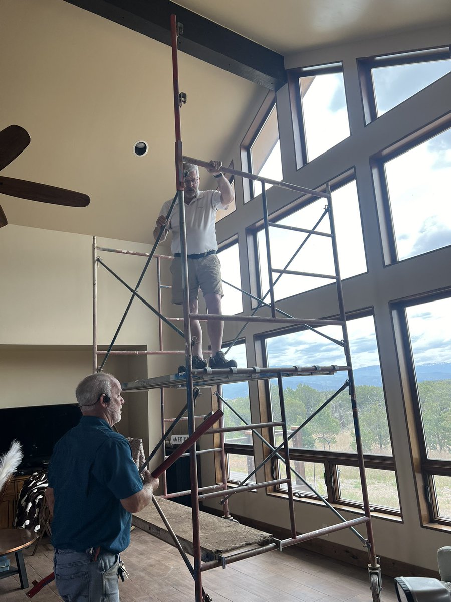 mePrattLady's tweet photo. Paul @katheyandpaul is helping out our friend in #montrosecolorado with some window trim!  He is in his element!!! ✔️ https://t.co/LpYq7xSbnR