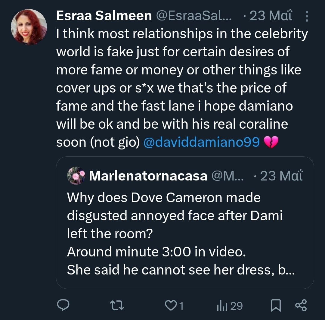 Redhead_Naya's tweet photo. Great example of the kind of "fan" who's exactly the problem and that Damiano would hate but the parasocial relationship runs too deep for her to realise it. https://t.co/jzIYxwHB2l