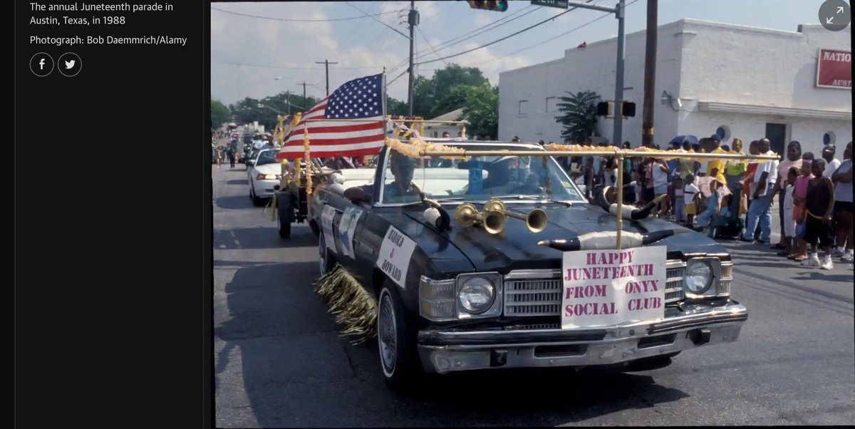 YaYaAnsley's tweet image. Red/white and blue and the American flag have always been used in #Juneteenth from the beginning, the Juneteenth flag introduced in 1997 displays those colors for that very reason #Delineation