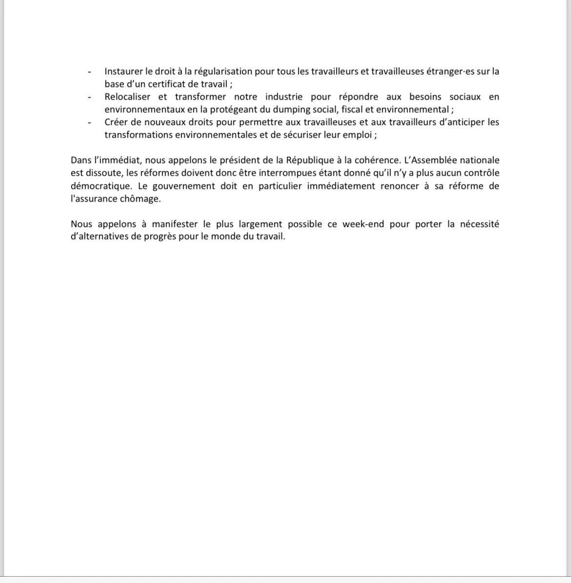 || COMMUNIQUÉ DE PRESSE INTERSYNDICAL || Après le choc des #européennes, les exigences sociales doivent être entendues ! 
Les réformes doivent être interrompues (…) dont celle de l’#assurancechômage. Nous appelons à manifester le plus largement possible ce week-end. 
#démocratie