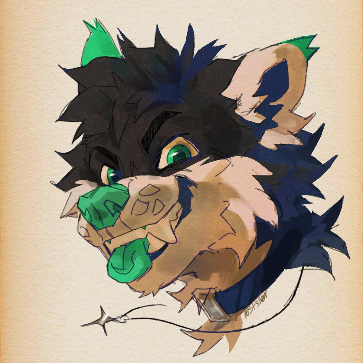 5t3llar's tweet photo. The chains holding me back from writing a skibidi brainrot caption 

Char belongs to @/renaru on insta
#wolf #furryart #fursona #furryfandom https://t.co/C5srUjfMFL