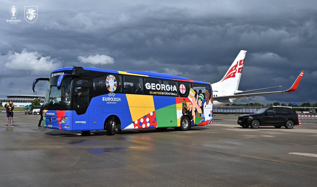 🇬🇪 ჩვენ აქ ვართ! 

Excited to arrive to #EURO2024 in Germany.

For the first time in the history of Georgian football 🇬🇪

<a href="/GeorgiaGff/">Georgia • GFF</a> 

#მევარსაქართველო
#საქართველოევროპაზე