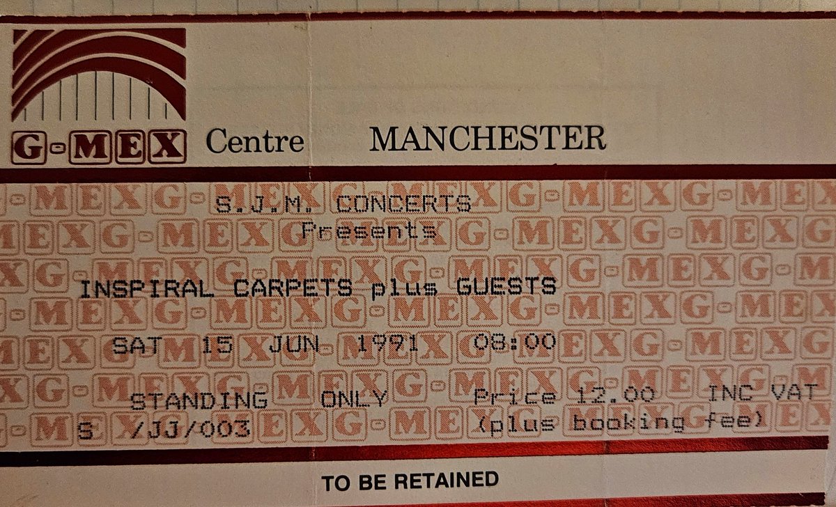MarketingStuart's tweet photo. @ShiiineOn_ @inspiralsband Got the ticket, but can't remember much about the gig. Was back at GMEX again the following Saturday for The Pixies! Then Scorpio Rising and Sensitize at Liverpool Poly on Sunday 23rd! https://t.co/uI1z0IHkIg
