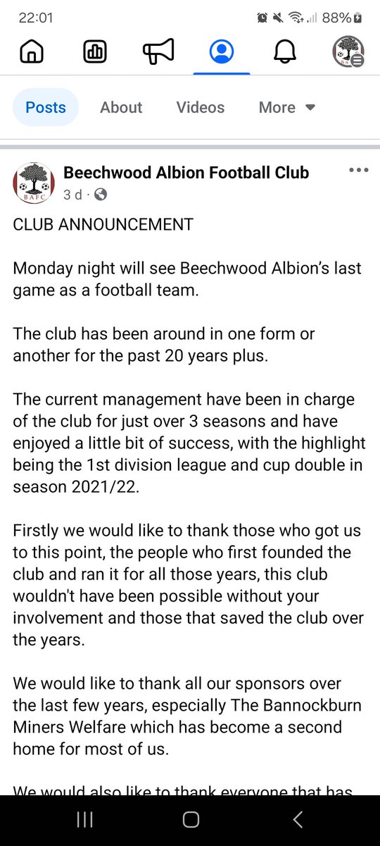 Beechwood Albion FC tweet media