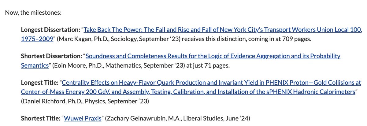 Take a moment to delve into the 340 doctoral dissertations and 90 MA theses, in our Year in Review post by Roxanne Shirazi, Dissertation Librarian: (gclibrary.commons.gc.cuny.edu/2024/06/07/dis…) <a href="/GC_CUNY/">The Graduate Center</a> <a href="/HumanitiesGC/">Center for the Humanities at GC CUNY</a> <a href="/CCNYGradStudies/">CCNY Graduate Studies</a> <a href="/GCTLC/">Grad Center TLC</a> <a href="/GCsciences/">GC Sciences</a>