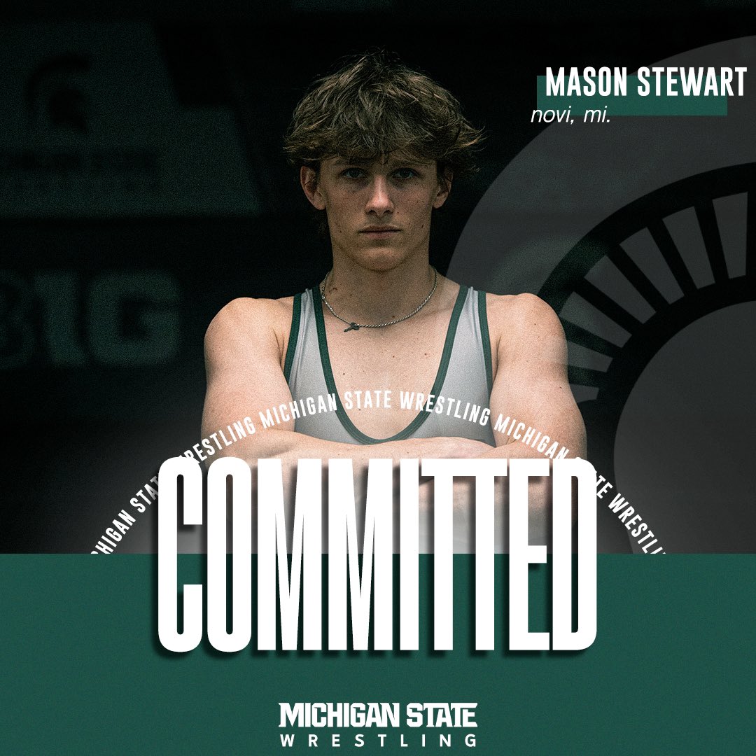 COMMITTED ✅ 

Please join us in welcoming Mason Stewart to the Spartan Wrestling family! 

#GoGreen