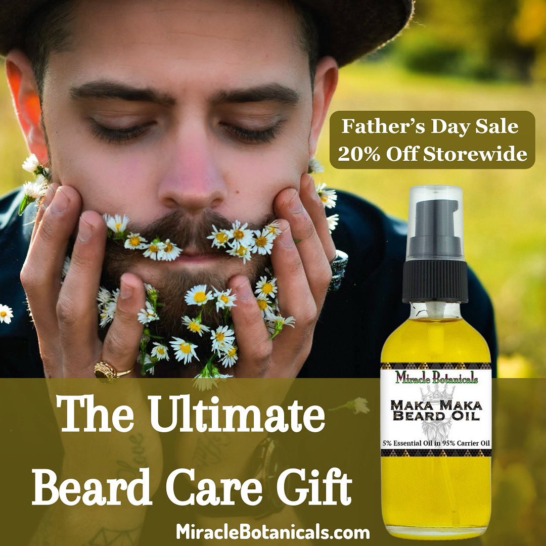 MiracleBotanics's tweet photo. 🧔🏻‍♂️ Elevate Your Beard Care with Maka Maka Beard Oil! 🙌🏼

🪄 Experience the secret to beard brilliance with Miracle Botanicals Maka Maka Beard Oil, in Hawaiian meaning "Intimate Friend."

🛍️ Enjoy 20% OFF during our Father’s Day Sale! No code required.

📦 FREE SHIPPING on orders over $20. Economical international shipping available.

💌 Shop now: https://t.co/gTY54CeGkD

#BeardCare #BeardOil #MiracleBotanicals #FathersDaySale #BeardBrilliance #MakaMaka