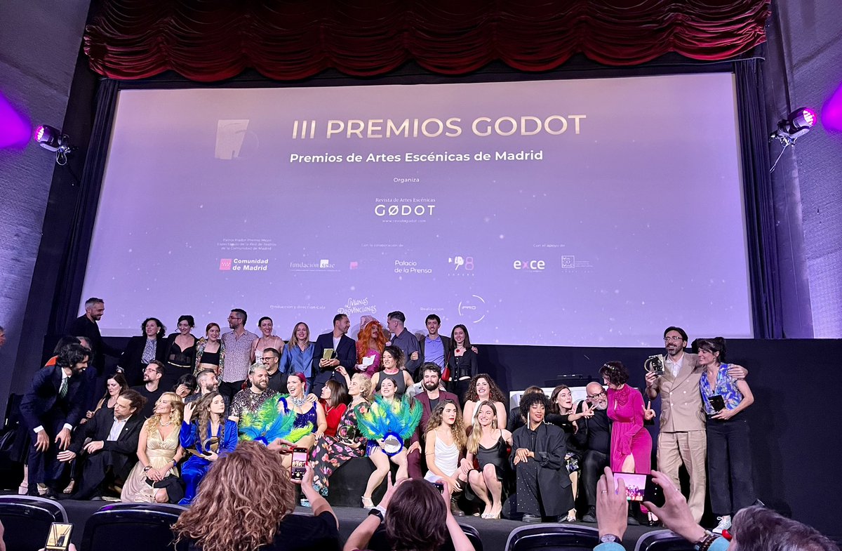 Elvira De Luis (@elviradeluis) on Twitter photo III PREMIOS GODOT
Un año más la <a href="/RevistaGodot/">Revista Godot</a> celebra magistralmente las artes escénicas III PREMIOS GODOT
Un año más la <a href="/RevistaGodot/">Revista Godot</a> celebra magistralmente las artes escénicas