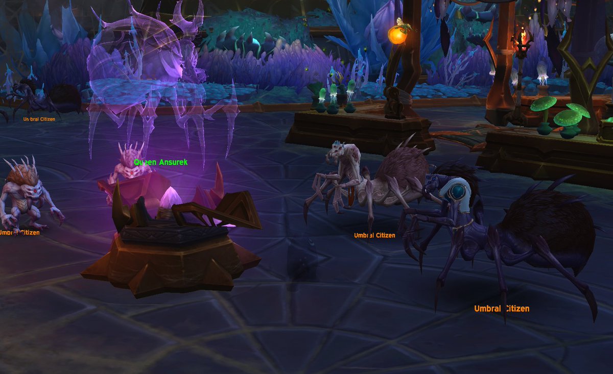 jdotb's tweet photo. maybe this is explained in the lore somewhere but in the city of threads dungeon a bunch of nerubians just stand around transfixed by their queen's holographic ass in what I can only assume is nerubian gooning culture https://t.co/rDyJdGLkSg