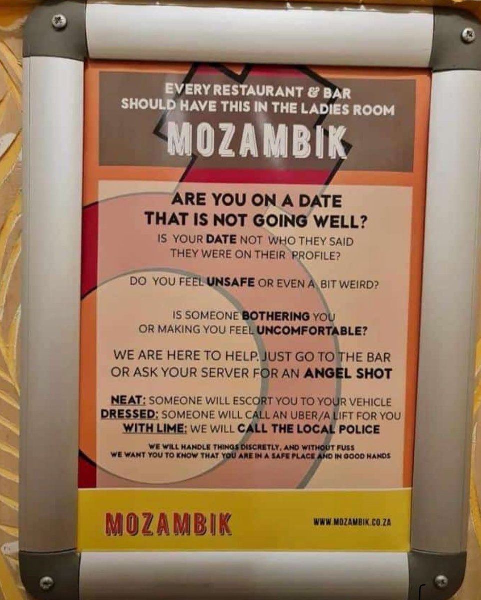 Boipelo007's tweet photo. MOZAMBIK restaurant.
All restaurants must have something like this in the female toilets. https://t.co/3FL7u5LCq3