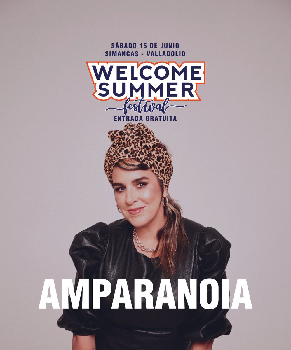 🎪AMPARANOIA🎪
<a href="/amparanoiaofi/">Amparanoia</a>
✨WELCOME SUMMER festival 2024
🗓️SÁBADO 15 JUNIO
👉 La Baruva, Simancas. 
Amparanoia es la pionera del mestizaje de finales de los 90 en nuestro país y una referente a nivel internacional con una larga carrera plagada de álbumes (ocho) y giras... 👇