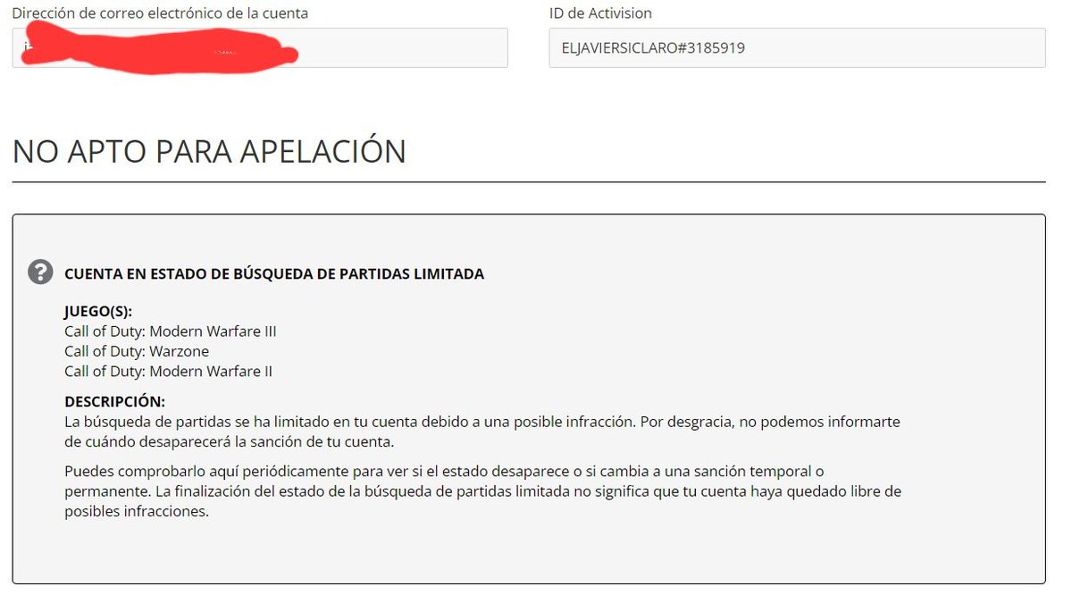 JavierSiclaro's tweet photo. Cuando @ATVIAssist te banea la cuenta y no solo no sabe el motivo, sino que tampoco es capaz de decirte el tiempo que van a tardar en "revisar" la cuenta. Nosequien esta gestionando Ricocheat Anticheat. Pero es vergonzoso que le hagais esto a jugadores legales como yo! Vergonzoso https://t.co/TakktK6ruo