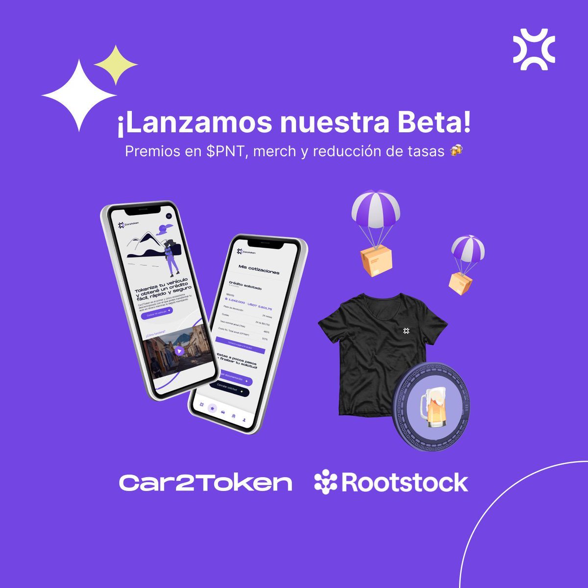 car2token's tweet photo. ¡Lanzamiento de nuestra beta https://t.co/lcODPYQ0yF 🎉🚀!
Simulá tu crédito y completá nuestra checklist para ganar 🎁🎉 🤝🏻 @rootstock_es @pintatoken 

¡Recompensa válida para los primeros 100 usuarios! ¿Qué esperás? 👀

Toda la información en este hilo 👇🏻🧵 https://t.co/H7nbltu4jo