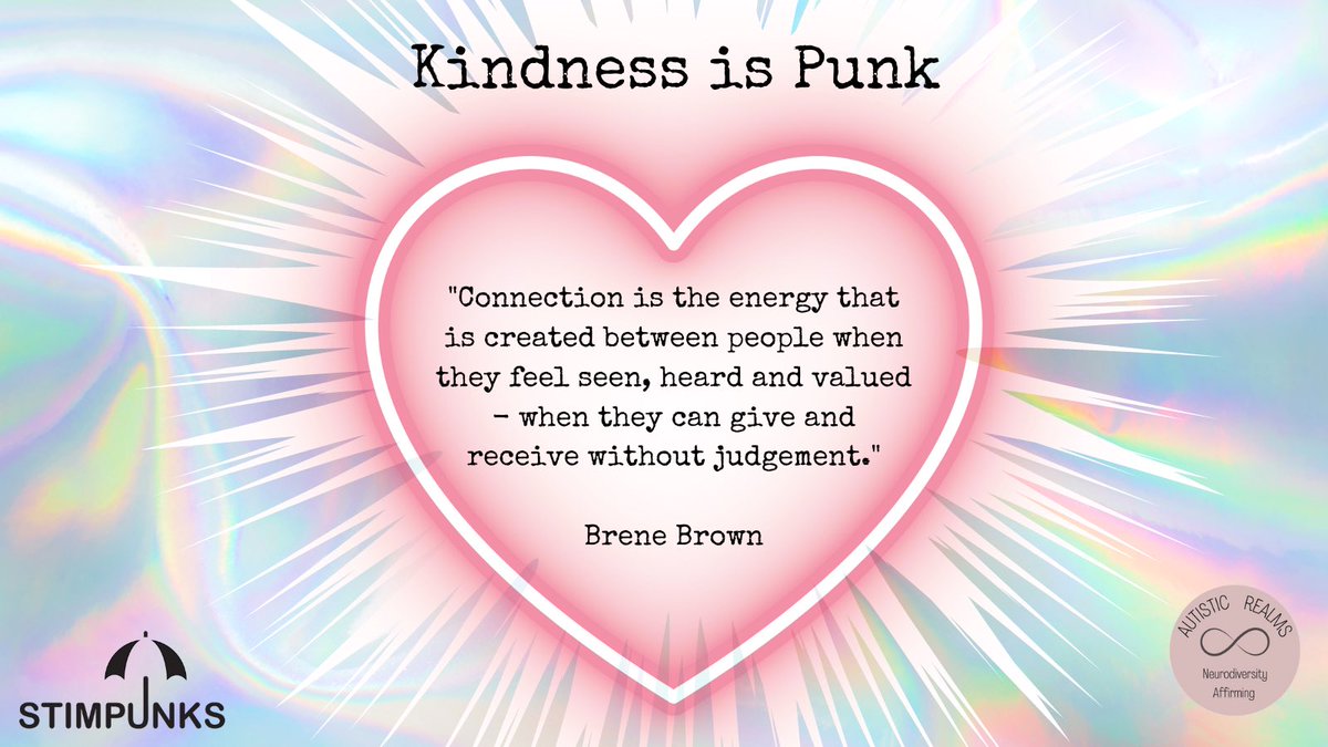 autisticrealms's tweet image. We are advocating for #RadicallyInclusive spaces where ALL  people feel safe and trusted 
#KindnessIsPunk
#NeuroqueerLearningSpaces
#EmbodiedEducation 
@kaylouisealdred @PernilleFraser 

Find out more and explore @stimpunks resources and writing stimpunks.org/2024/03/23/neu…