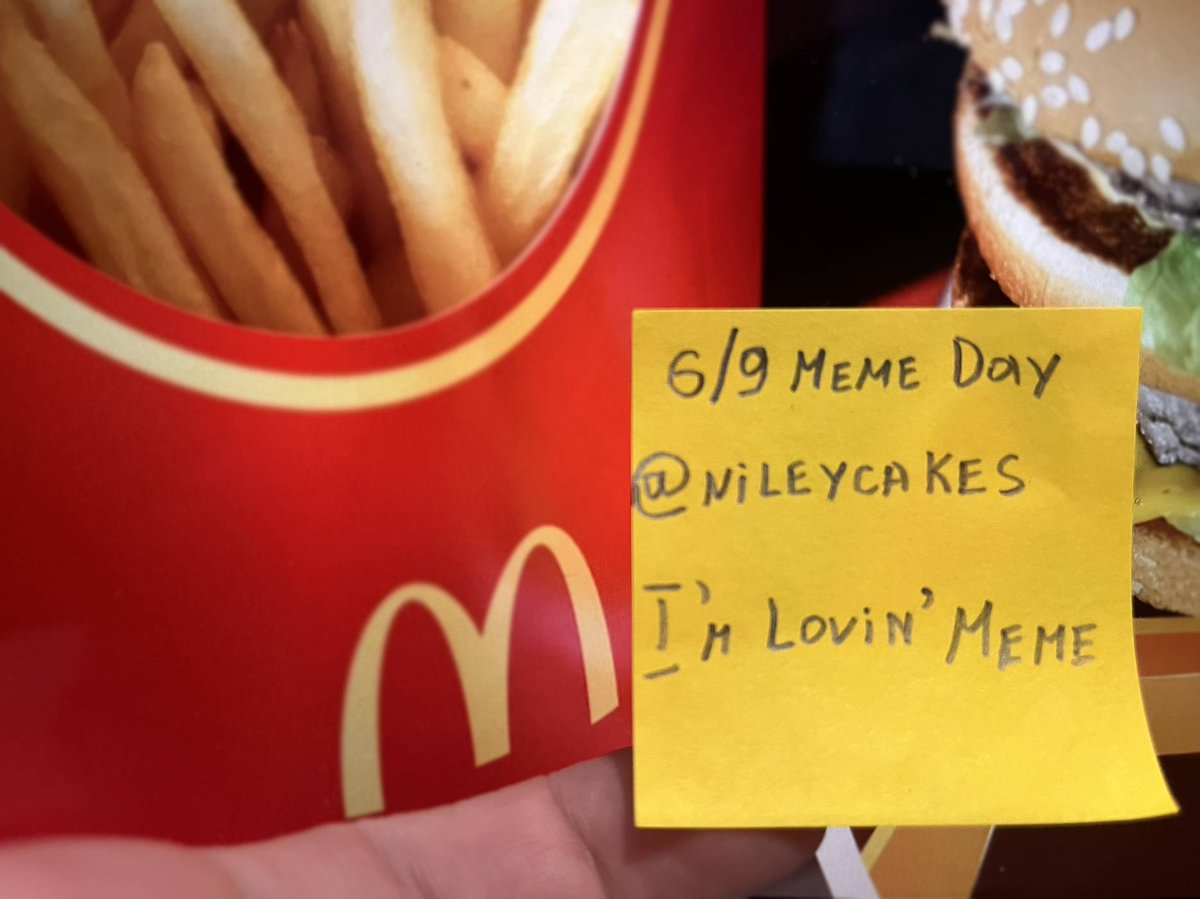 I'm joining my <a href="/Memeland/">Memeland ❤️ Memecoin</a> fam to celebrate 6/9 the #MemeDay at <a href="/McDonalds/">McDonald's</a>!

I’m Lovin’ MEME! ❤️‍🔥