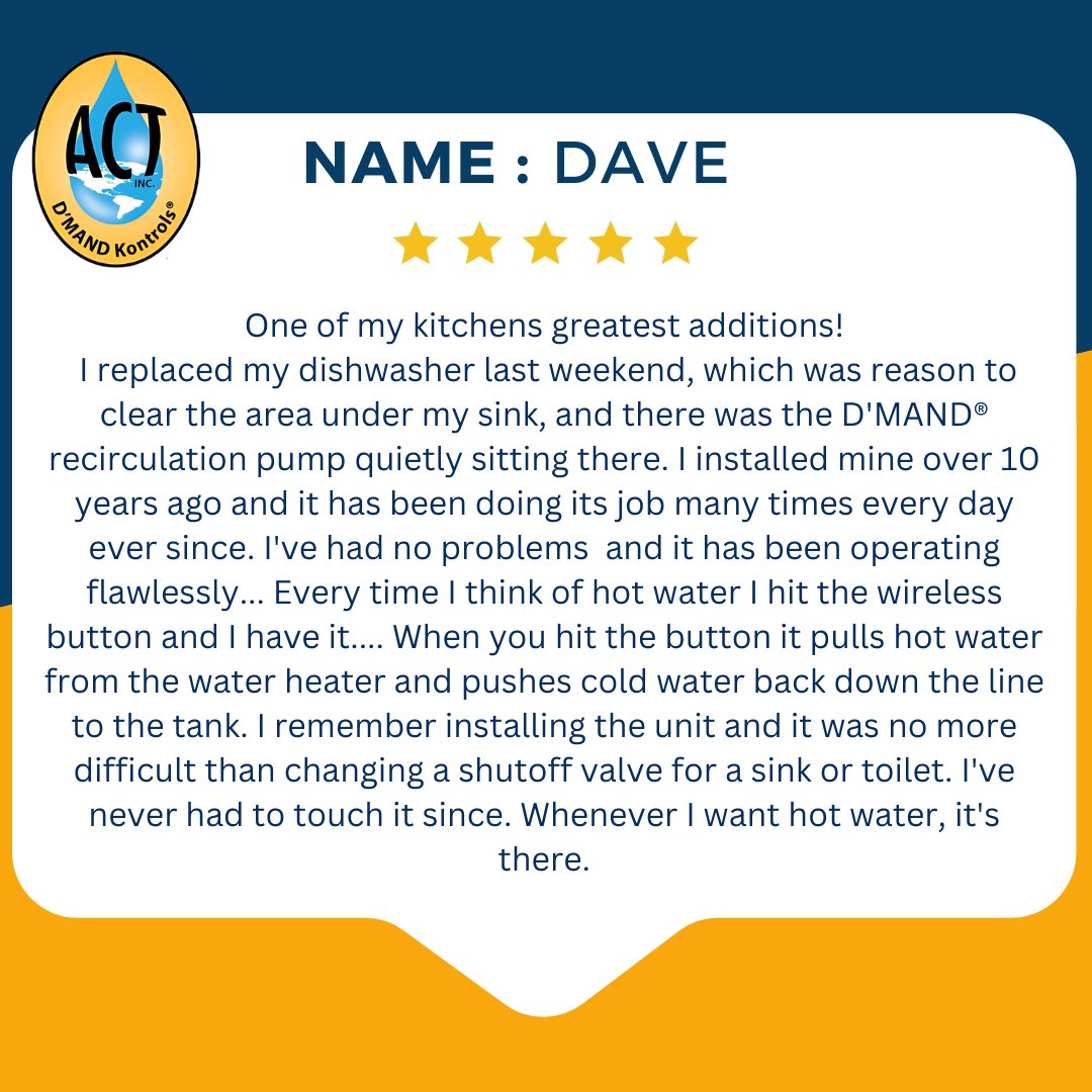DMANDKontrols's tweet image. Love fast hot water? So do our customers! 
With ACT D'MAND Kontrols® Systems, you get a system that's built to last, easy to install, and user-friendly. Best of all, it saves water and energy! 
Learn more at gothotwater.com

#sustainability #greenbuilding #recirculation