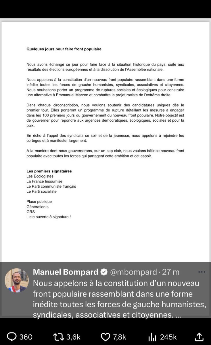 CaillonWin's tweet image. Une grande nouvelle! (Qui fait table rase du passé ✊)

Au combat les amis! (On a 20jours pour tout changer ✊😊)

C'est sans doute le dernier combat, le plus dur de tous, celui du #FrontPopulaire face au FN que la macronie nous aura amené jusqu'à ce niveau et qu'il va nous…