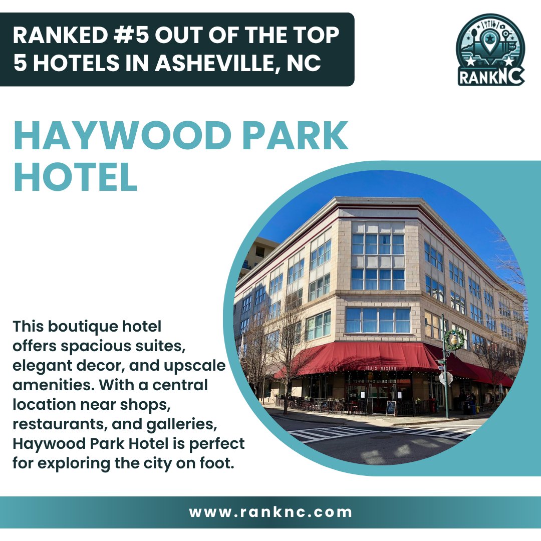Historic Boutique Hotel!

Step back in time at Haywood Park Hotel, housed in a historic department store building in downtown Asheville.

Click the link to see the full list - bit.ly/3xb83nj

#RankNC #explorenc #ncadventures #discovercarolina #nchiddengems #nctravels