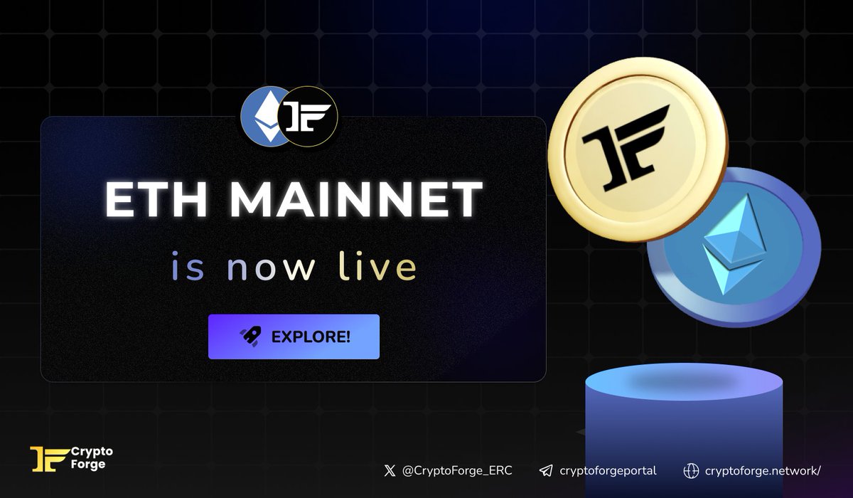 CryptoForge_ERC's tweet photo. Crypto Forge - ETH MAINNET - is ready Deploy your ETH Smart Contract 

https://t.co/eIqVr9rkcF

#CryptoForge #CFG $CFG #ETH https://t.co/4G2y0qLp9D
