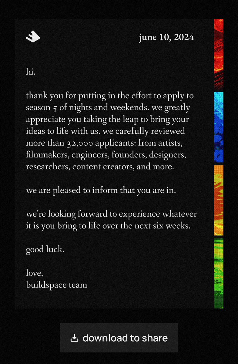 OMG!  we have been selected for S5 of nights and weekends <a href="/_buildspace/">buildspace</a> with the <a href="/Sheknows_space/">She Knows Comunidad</a> team! 🥳 A 100% Bolivian female team building for more women to make an income through their knowledge and abilities. We are so happy to be able to dream bigger now and learn from this