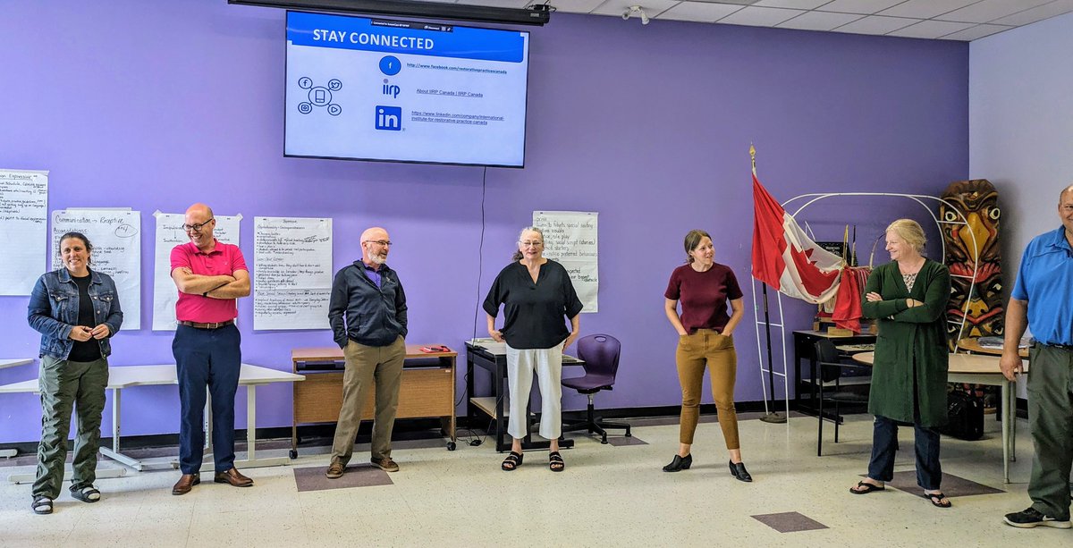 Kathleen_Moss1's tweet photo. Day 2️⃣ of engaging in Restorative Practices Training with #IIRPCanada. Focused on Restorative Circles:
⭕ Proactive circles for improving relationships &amp; enhancing academics;
⭕ Responsive circles to solve problems &amp; address conflict. 
@UCDSB  #UCDSBSafeSchools https://t.co/zNMy7yCfDX