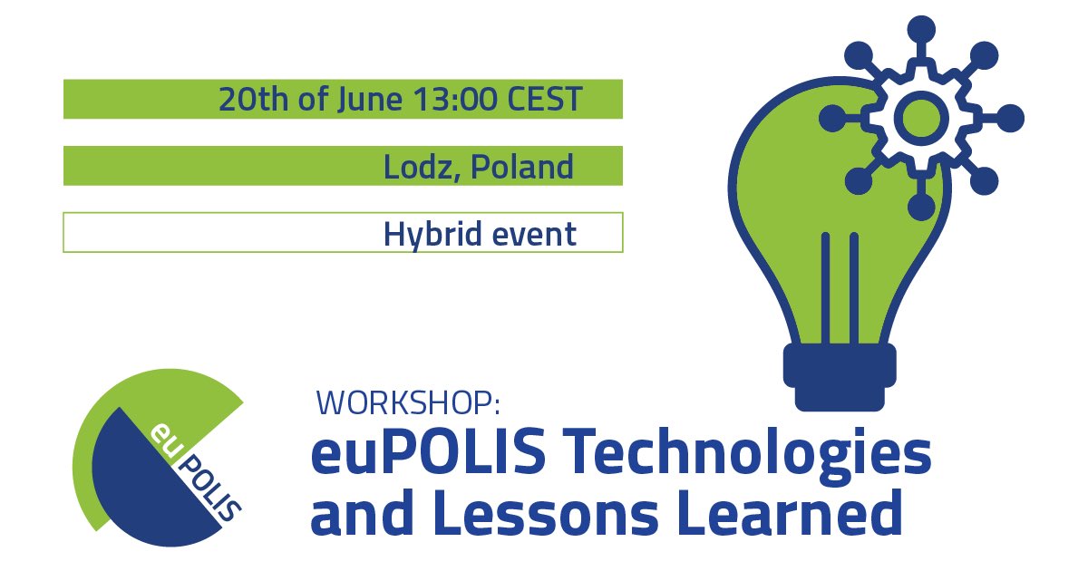 🥁euPOLIS LOOKING FOR EXPERTS🥁

🐝euPOLIS Technologies and lessons learned - Experts Training

🔴taking place in Łódź (PL) but AVAILABLE ONLINE
🔴on the 20th of June 2024, 
🔴from 13:00-15:00.

📍Register here: 

bit.ly/3XfSy84